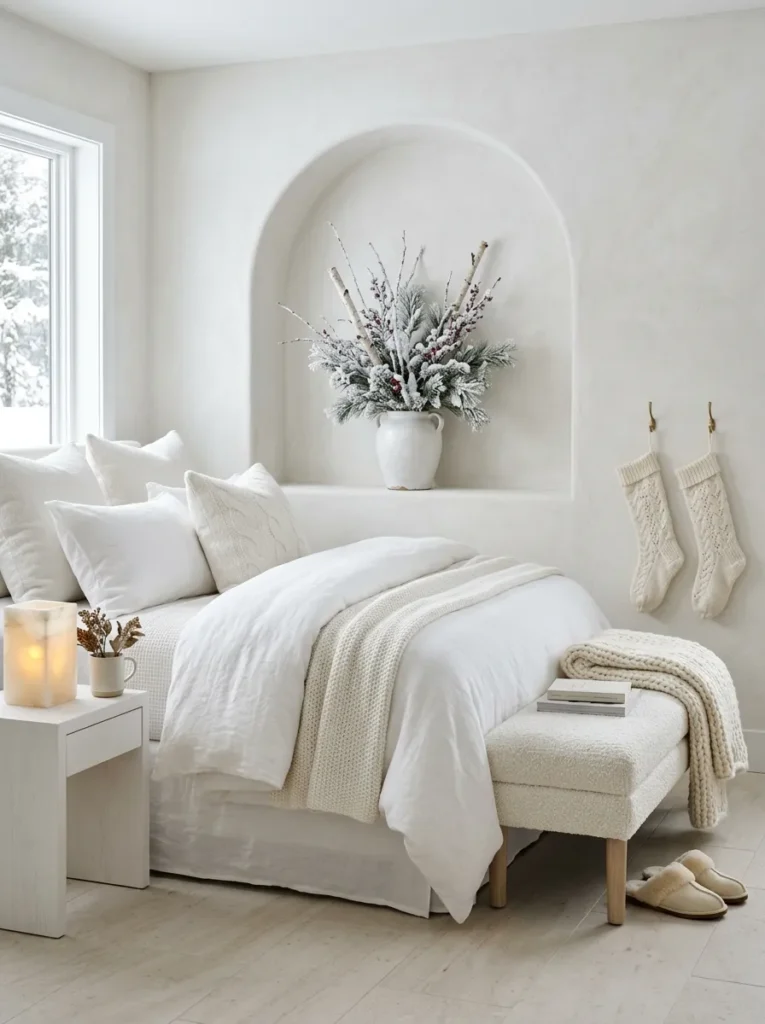 All-White Winter Theme for Classy Christmas Decor