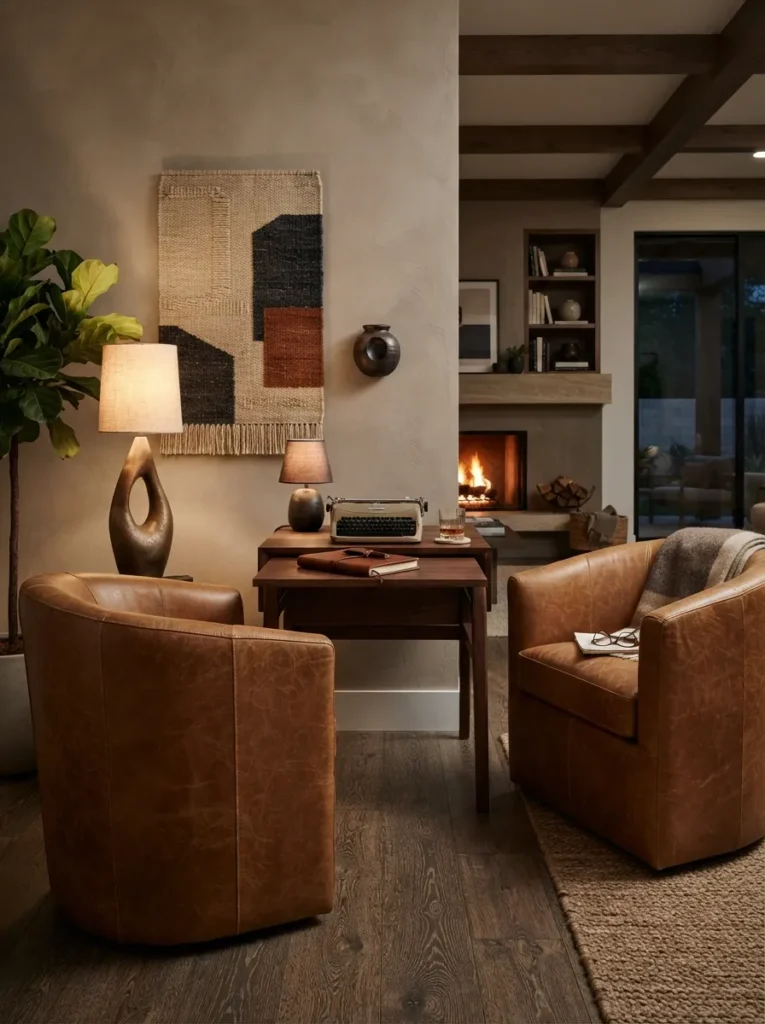 Barrel Leather Chairs