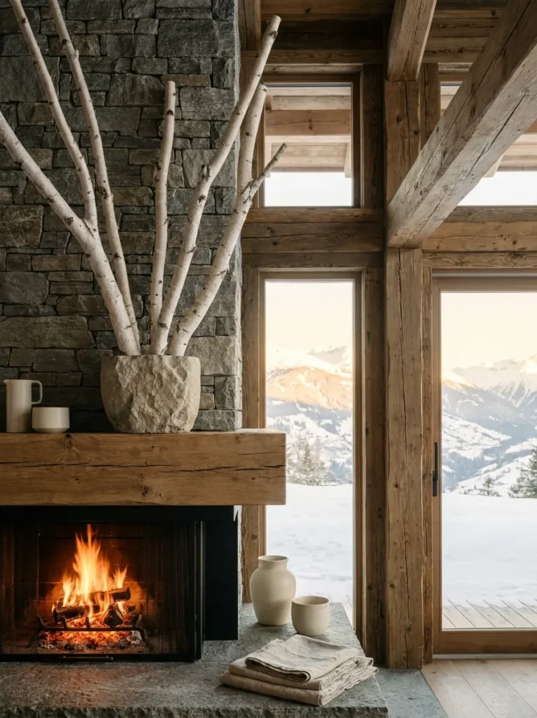 Birch Mantel Decor