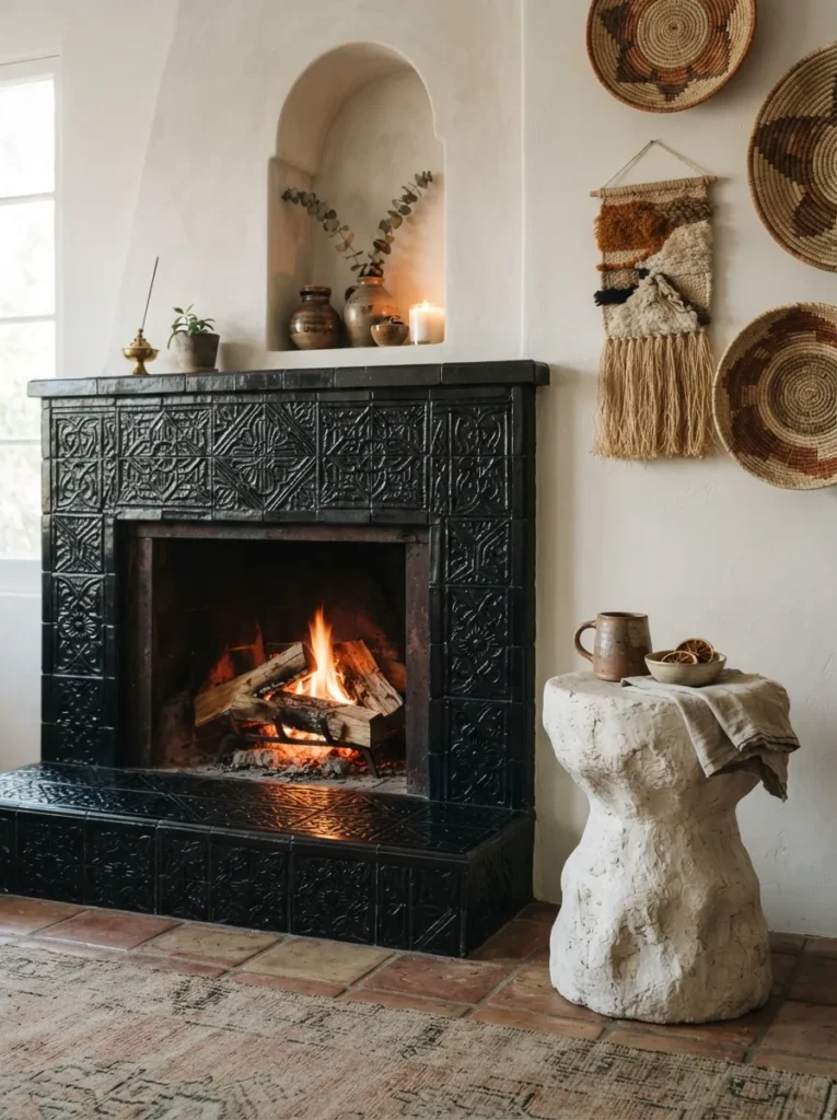 Black Ceramic Tile Pattern