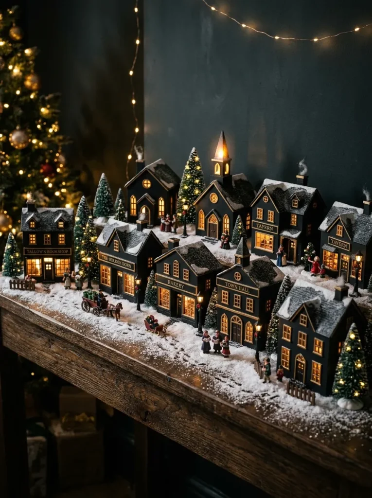 Black Christmas Village