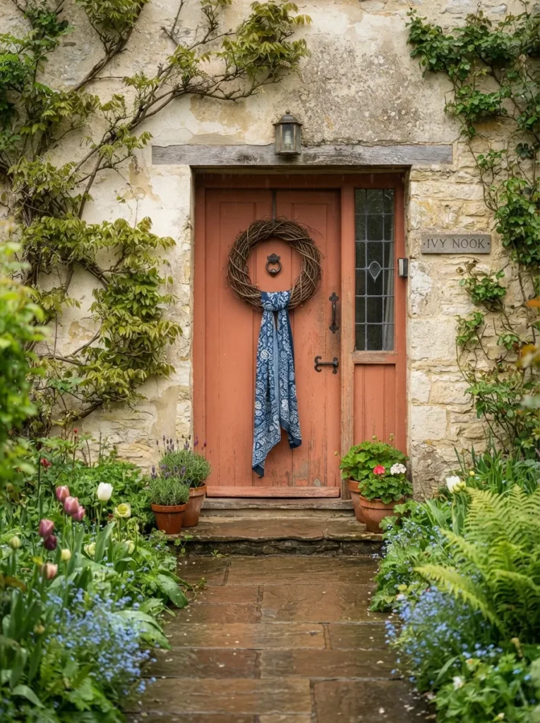 Blockprint Wreath Sash