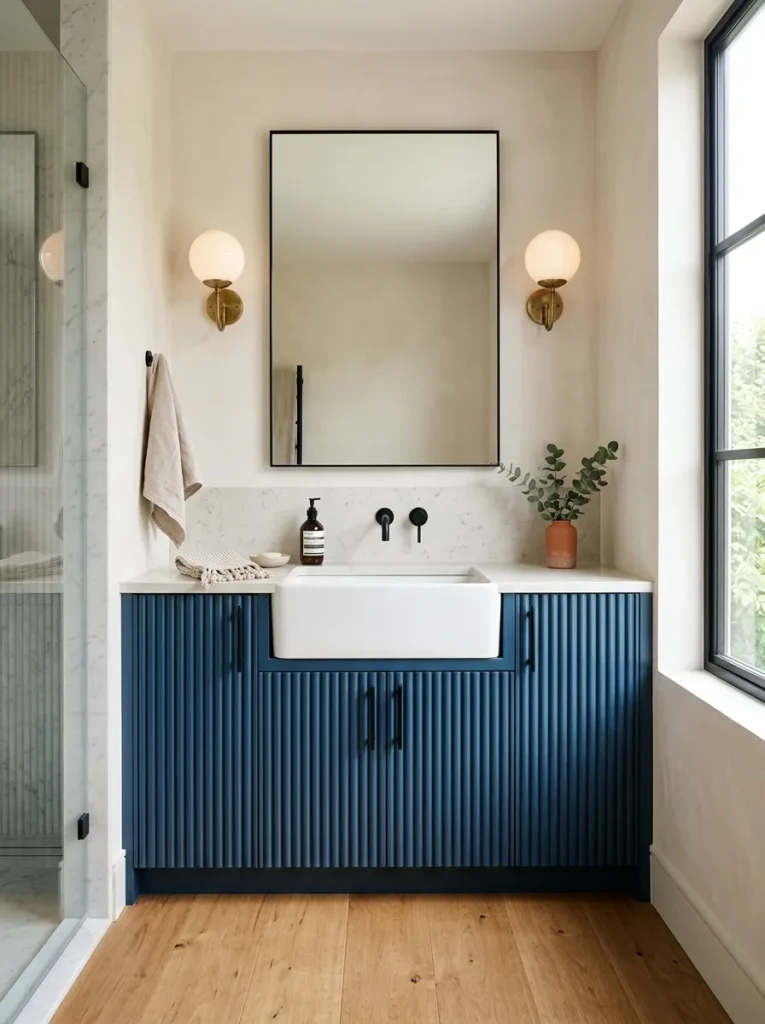 Blue Fluted Vanity