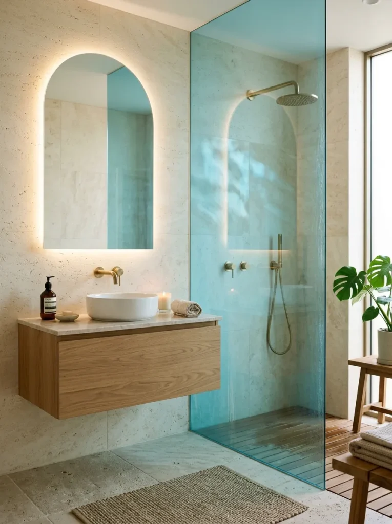 Blue Glass Shower