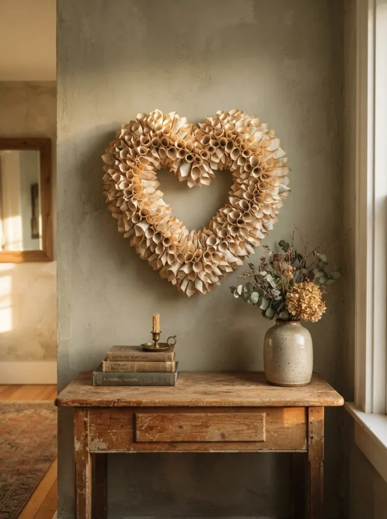 Book Page Heart Wreath