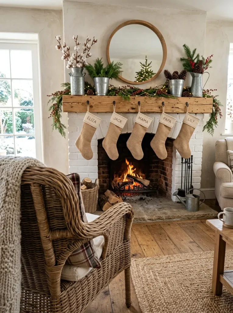 Burlap Farmhouse Stockings