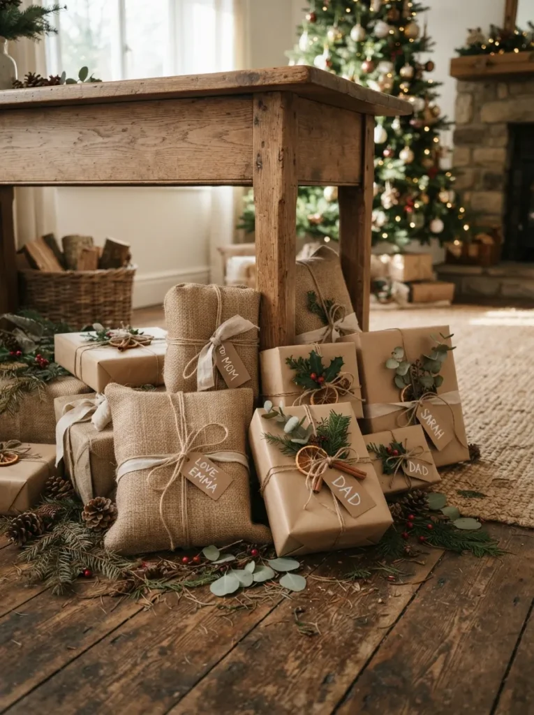 Burlap Gift Wrapping