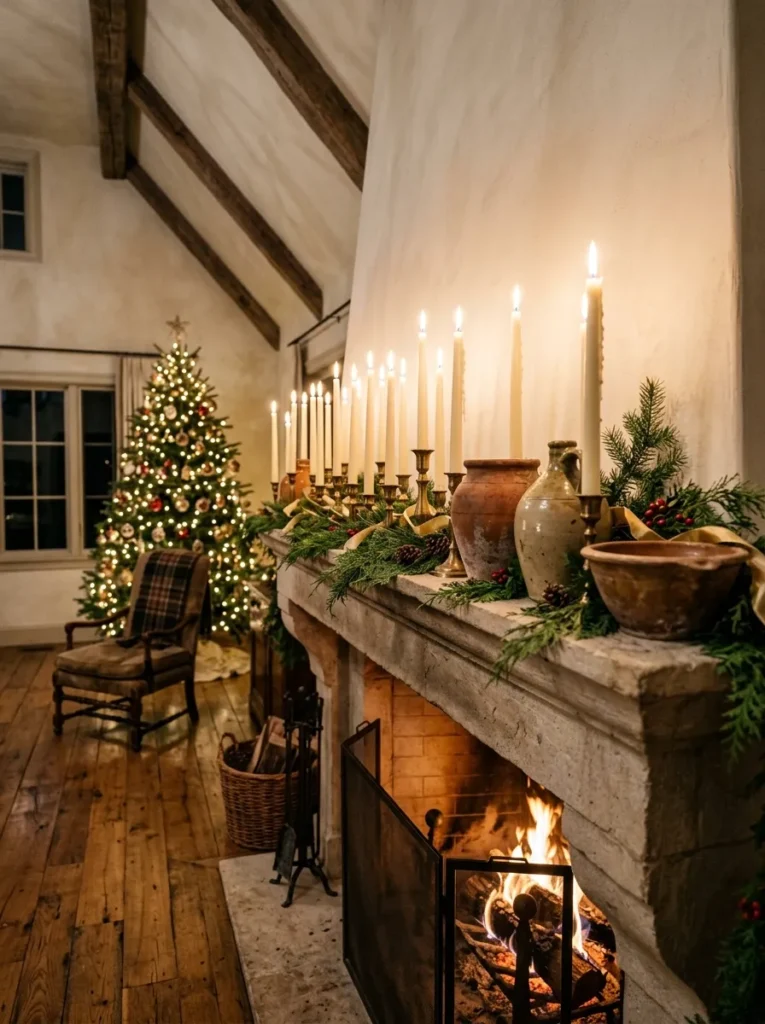 Candlelit Mantel Display