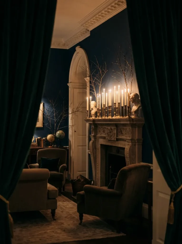 Candlelit Winter Mantel
