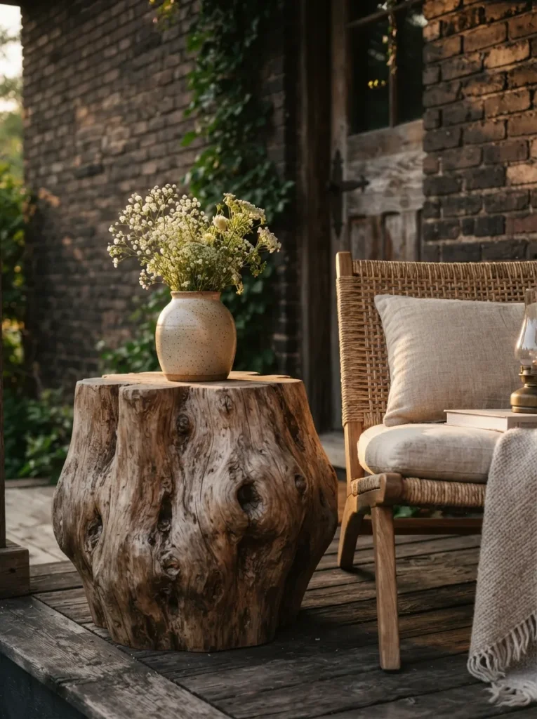 Chunky Wood Stump Table