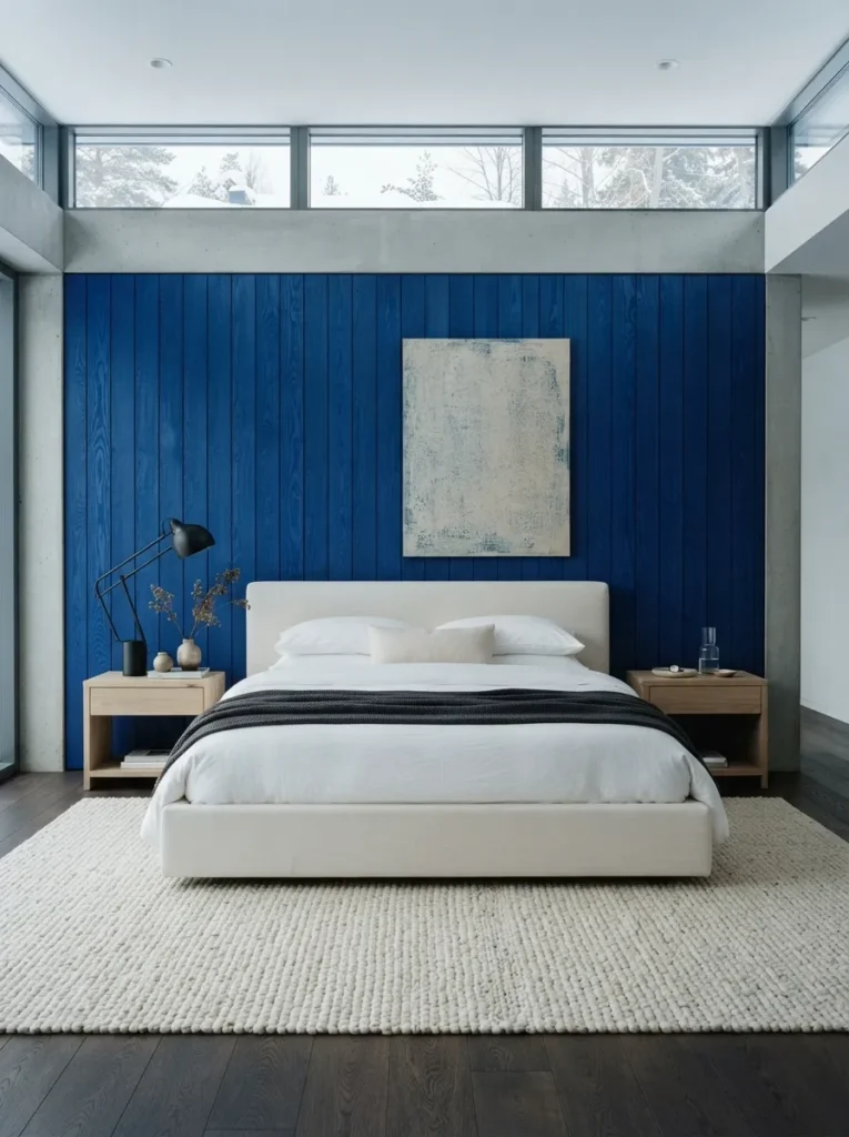 Cobalt Wood Panel Wall