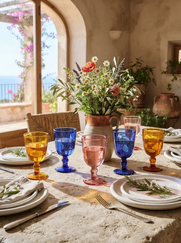 Colored Glass Goblets