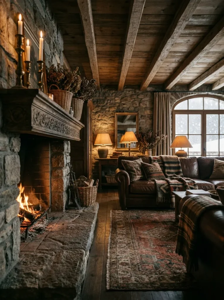 Cozy Fireplace Styling