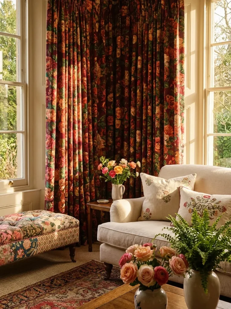 Dramatic Floral Curtains