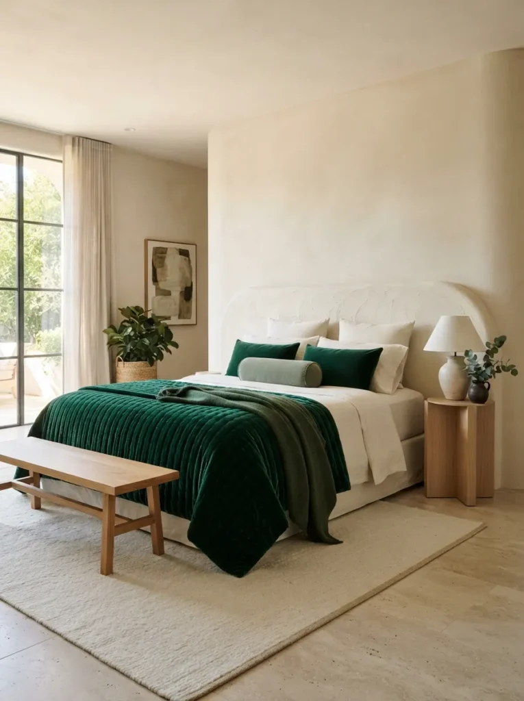 Emerald Bedding Accents