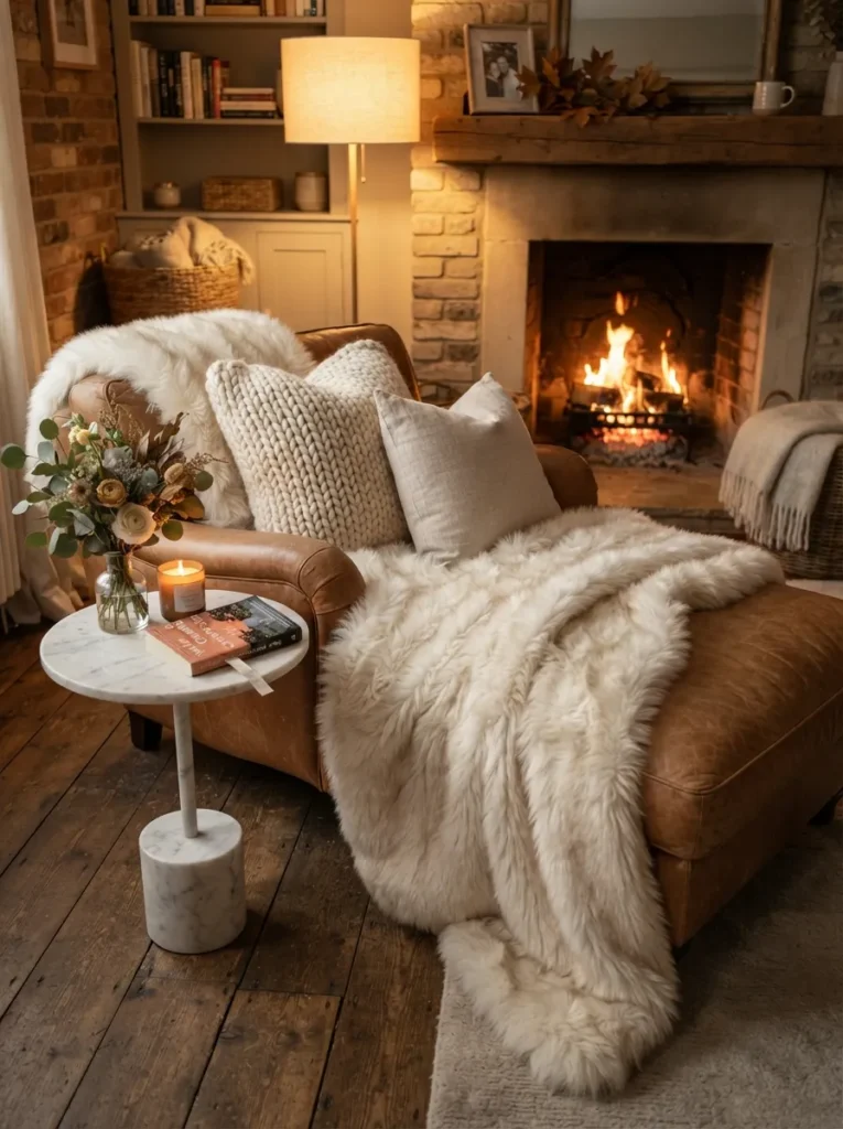 Faux Fur Throw Setup