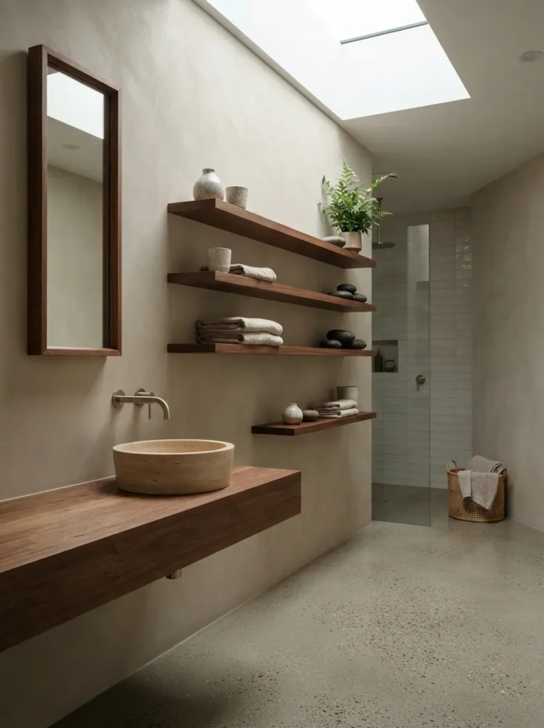 Floating Wood Shelves