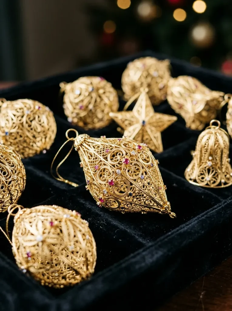 Gold Filigree Ornaments