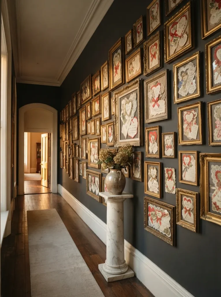 Gold-Framed Card Wall