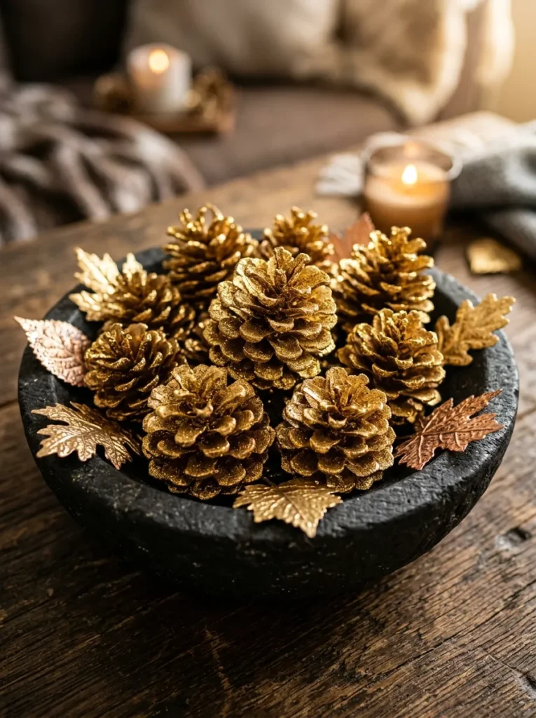 Gold Pinecone Accents