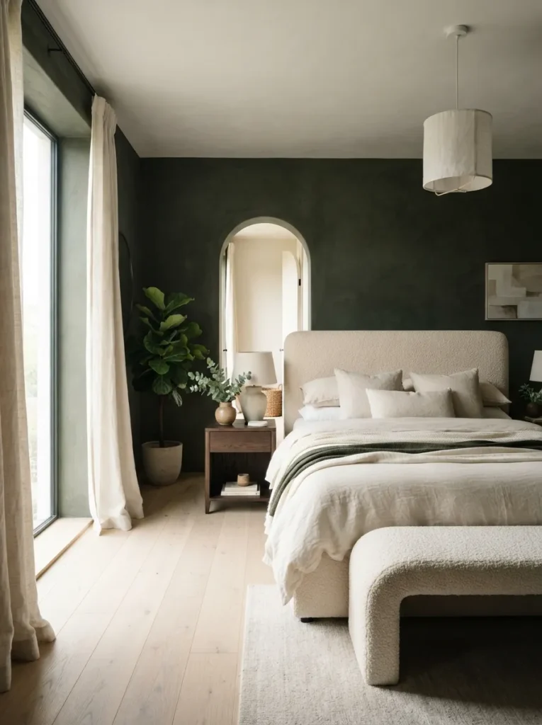 Green Cream Bedroom