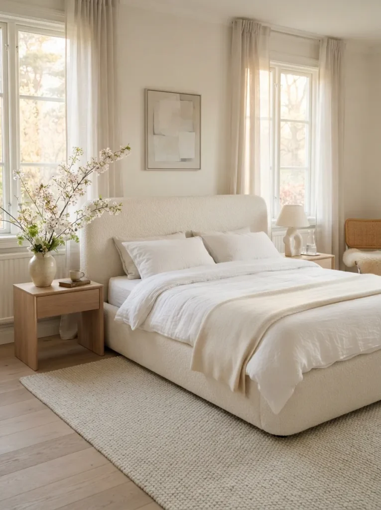 Ivory Bouclé Headboard
