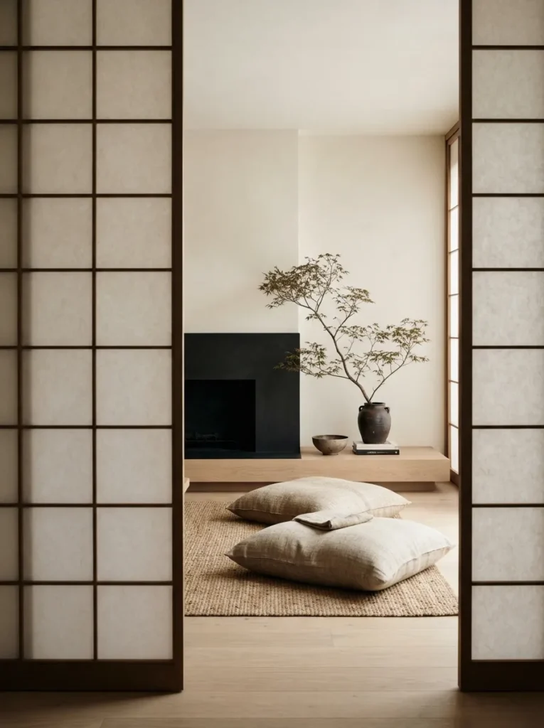 Japandi Style Fireplace