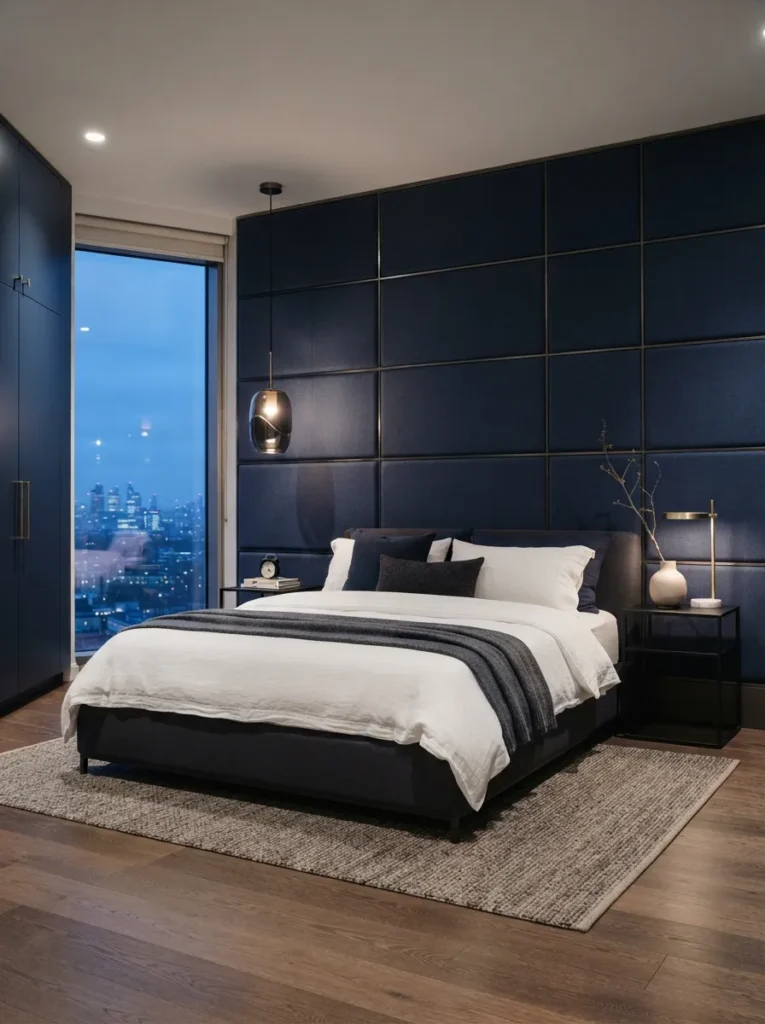 Navy Upholstered Panels