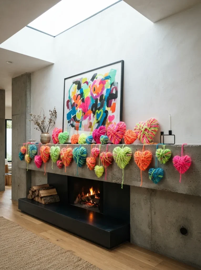 Neon Yarn Hearts