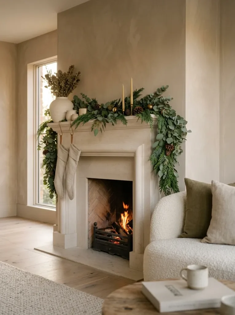 Neutral Garland Mantel