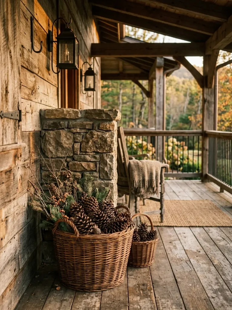 Pinecone Porch Baskets