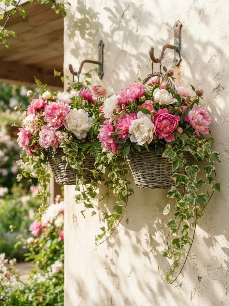Pink Peony Baskets