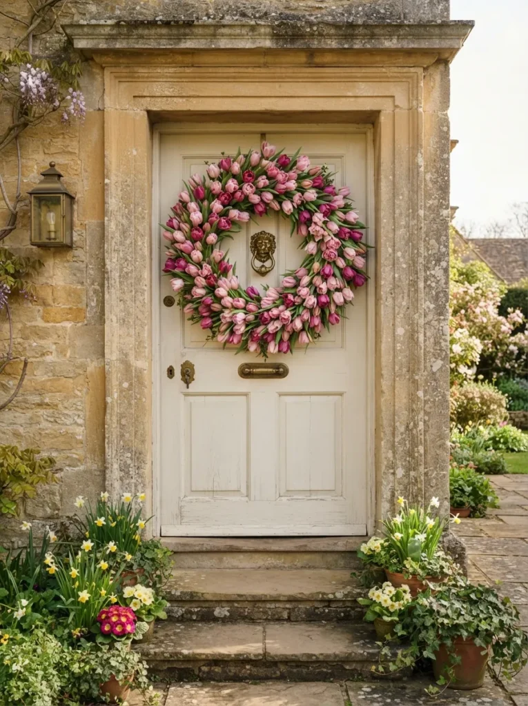 Pink Tulip Wreath
