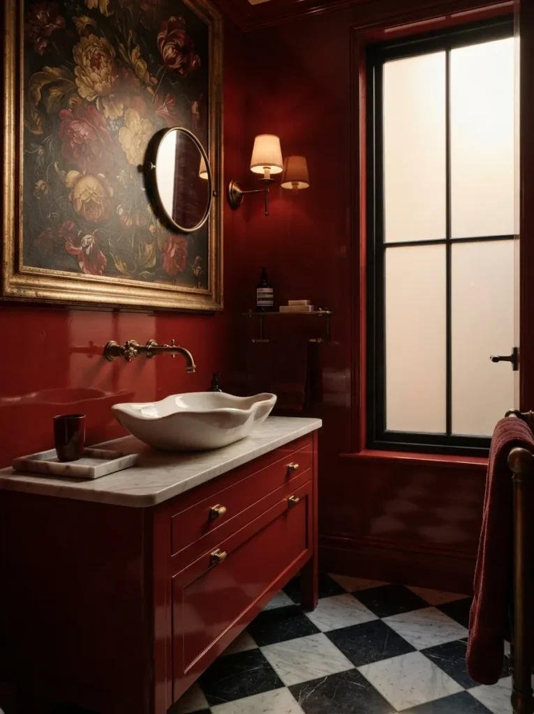 Red Bathroom Statement