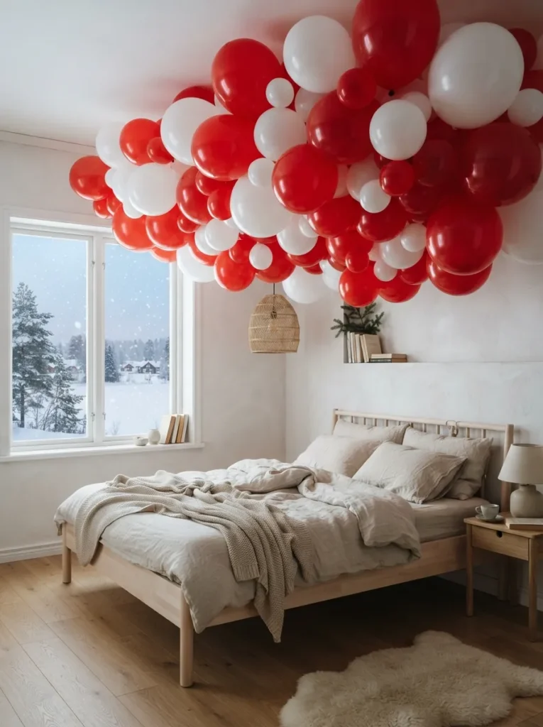 Red White Balloon Cloud