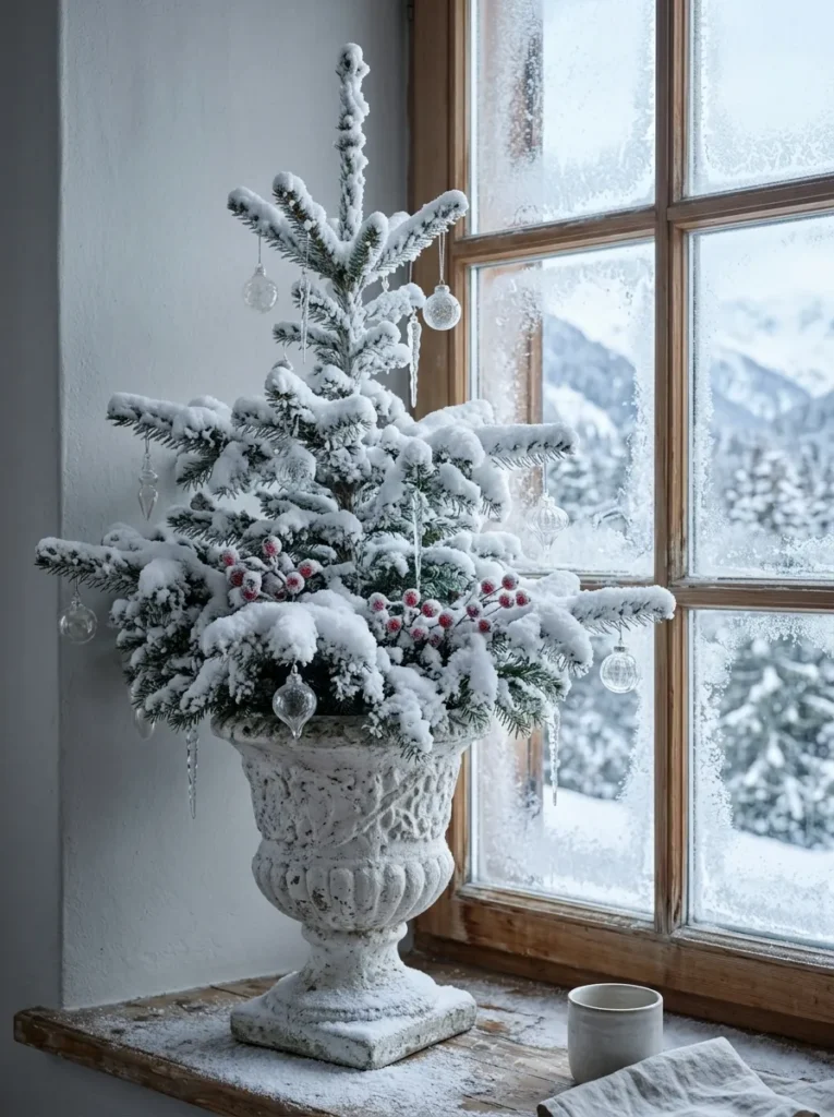 Snowy Flocked Branches