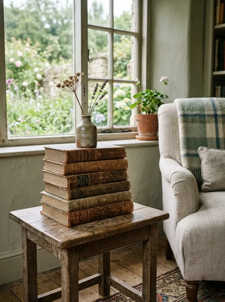 Stacked Antique Books
