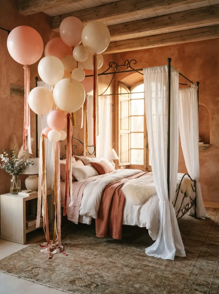 Staggered Ribbon Balloons