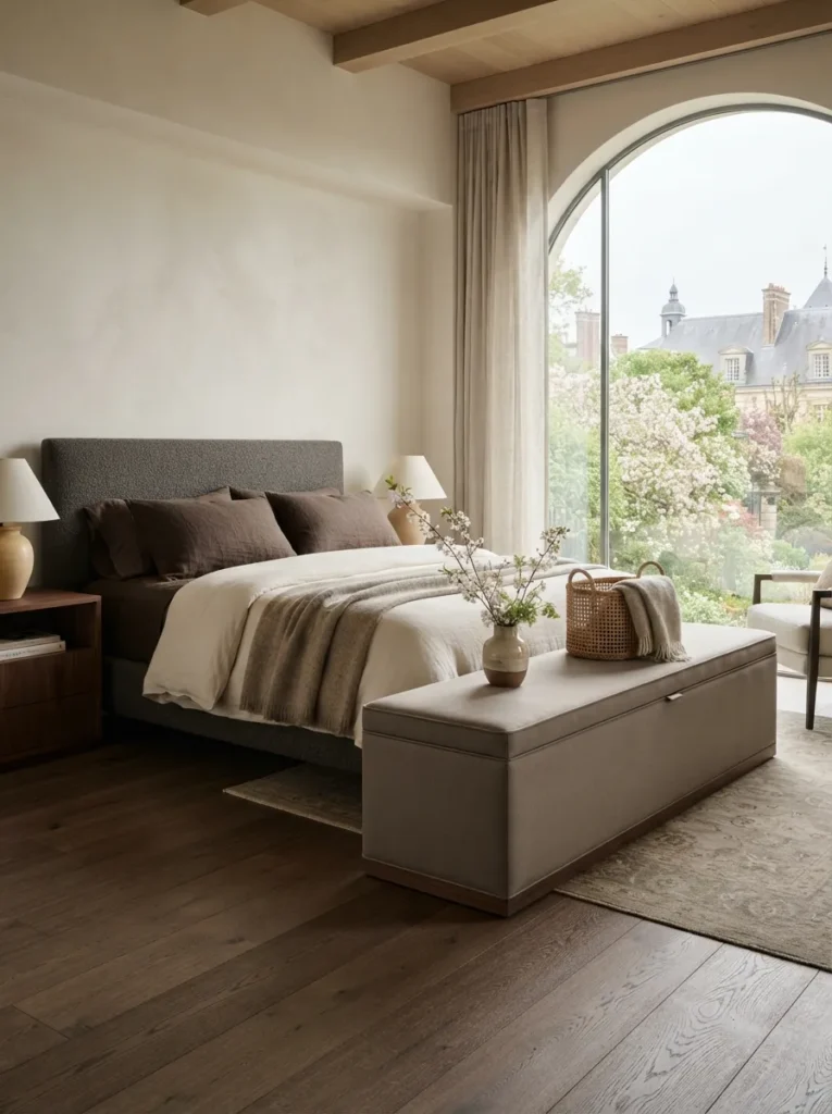 Taupe Storage Bench