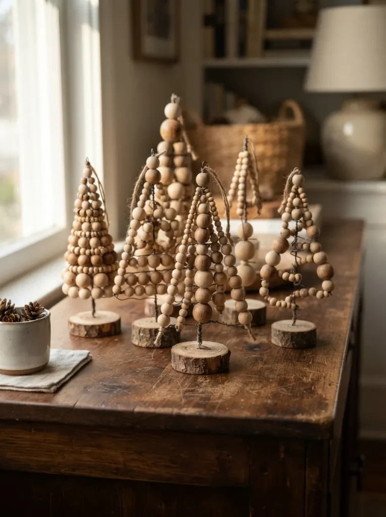 Wooden Bead Christmas Trees