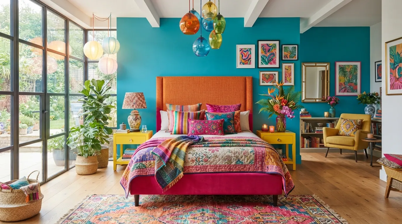 colorful bedroom