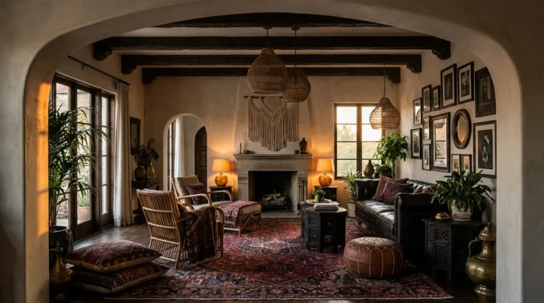 dark boho living room
