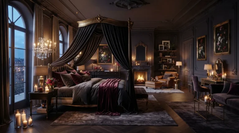 dark feminine bedroom