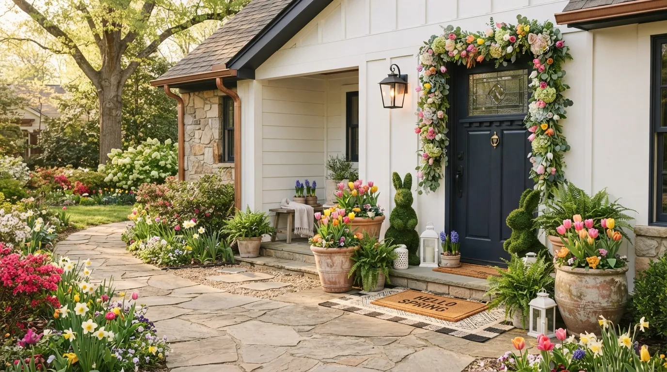 spring front door decor