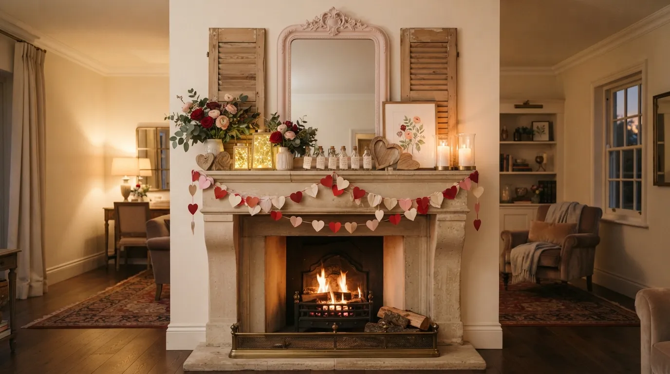 valentine mantle decor ideas