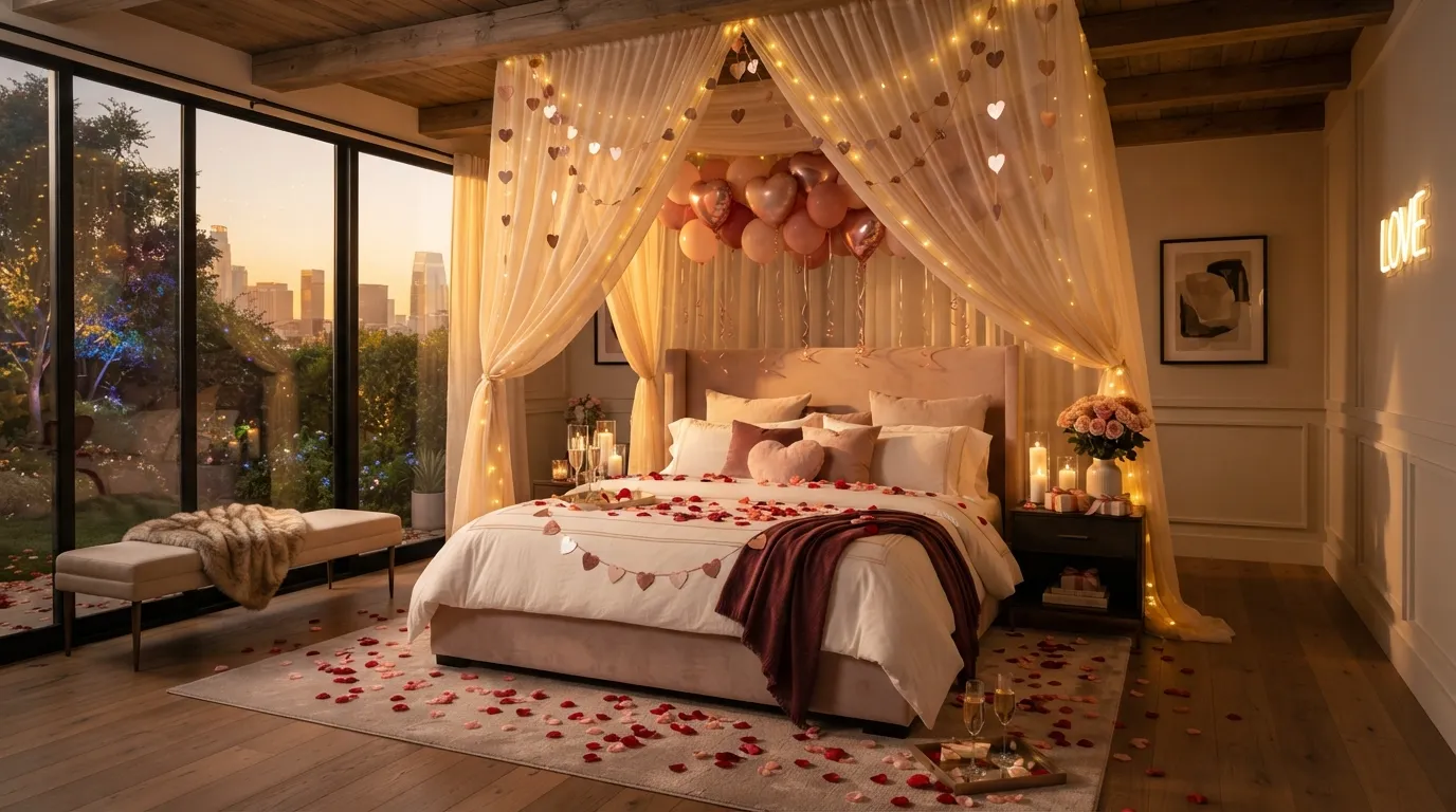 valentines day bedroom decor
