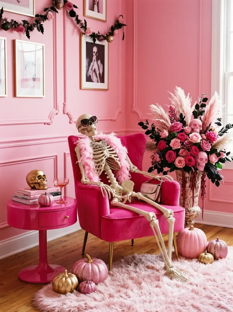 Barbiecore Skeleton Display