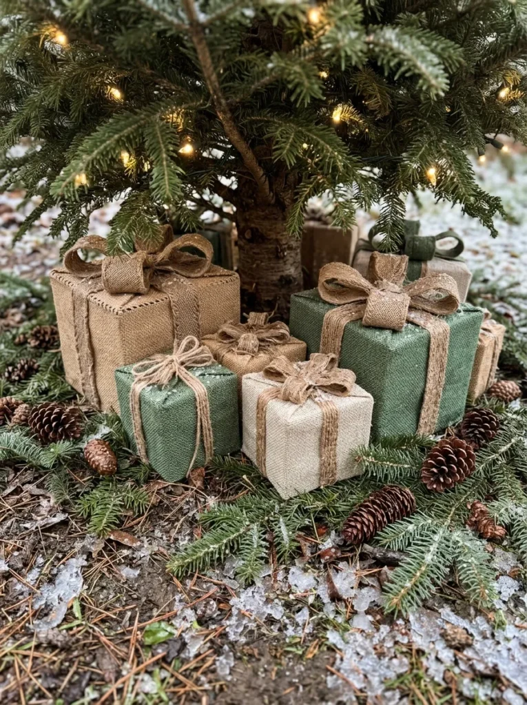 Burlap Wrapped Boxes