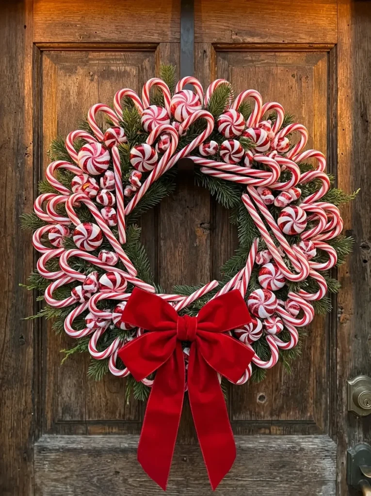 Candy Cane Wreath