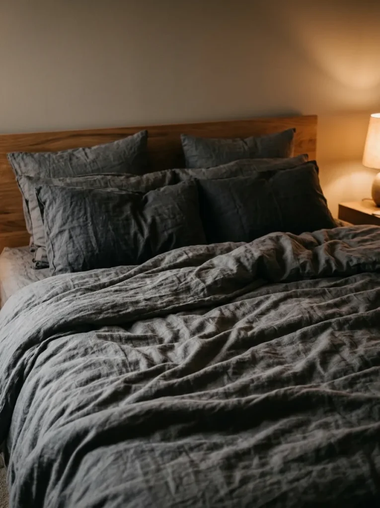 Charcoal Linen Bedding